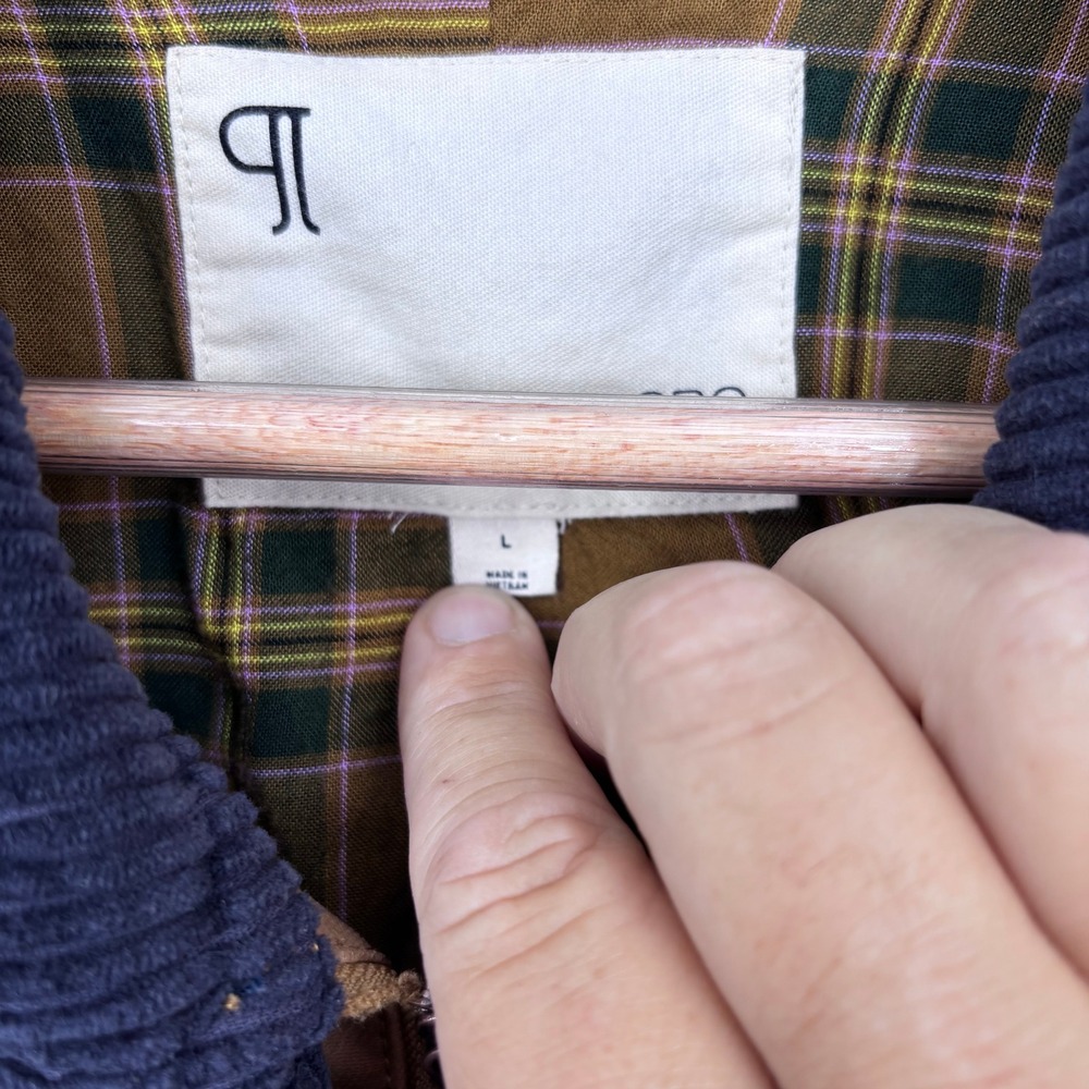 Pilcro Anthropologie Heritage Barn Jacket Women L Brown Corduroy Trim Field Coat - Picture 3 of 9
